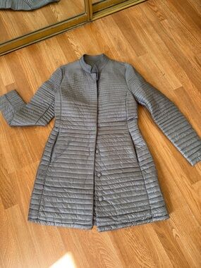 Moncler Quilted Longline Puffer Jacket - Gray